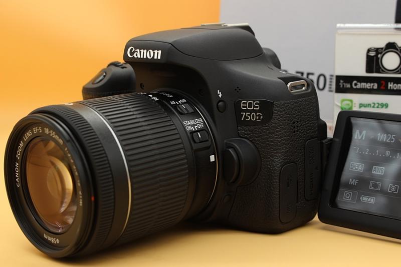 ขาย Canon EOS 750D + Lens EF-S 18-55mm IS STM อดีตประกันร้าน สภาพสวยใหม่ ชัตเตอร์ 4,xxxรูป ใช้งานน้อย เมนูไทย จอทัชสกรีน มีWiFiในตัว อุปกรณ์พร้อมกล่อง  อุป